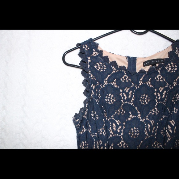 Blue Lace Womens Dress Foral Dress - Picture 6 of 10